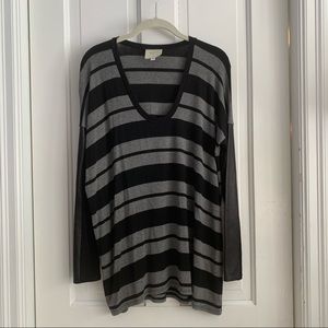 Mason leather sleeves & stretch jersey knit tee